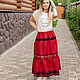 Tiered skirt made of linen 'Duchess'. Skirts. Olga Lado. Online shopping on My Livemaster.  Фото №2
