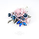 Pink brooch with blue ' Blueberry souffle'. Brooches. lidkins (lidkins). Online shopping on My Livemaster.  Фото №2