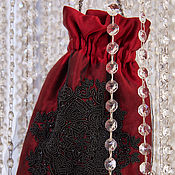 Сумки и аксессуары handmade. Livemaster - original item Handbag of natural silk with black emroidery. Handmade.