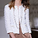 Chanel style jacket in white tweed with pearls, Jackets, Moscow,  Фото №1