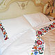 A set of bed linen Sheets and 2 pillowcases with embroidery. Sheets. Modern and vintage embroidery. My Livemaster. Фото №5