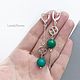 Asymmetric earrings long Emerald. Earrings. LovelyStones. Online shopping on My Livemaster.  Фото №2