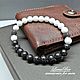 Заказать Браслет оберег из агата яшмы ювелирных бусин День Ночь. accessories for men. Ярмарка Мастеров. . Браслет из бусин Фото №3
