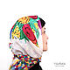 White Handkerchief Batik 'Majolica' Silk 100% Hand-painted. Shawls1. Silk Batik Watercolor ..VikoBatik... My Livemaster. Фото №4