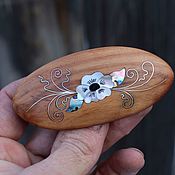 Украшения handmade. Livemaster - original item Hair clip machine-Chamomile №2.Inlay. Handmade.