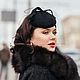 Mini-hat 'Wave' with a veil. Color black. Hats1. Exclusive HATS. LANA ANISIMOVA.. My Livemaster. Фото №4