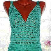 Одежда handmade. Livemaster - original item Beach tunic.Top. Turquoise soft 2. Fileecho.. Handmade.