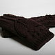 Mitts, knitted dark brown with a Lily, Mitts, Moscow,  Фото №1