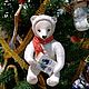 Заказать "Мишка белый ретро" - Елочная игрушка из ваты. ЕЛЕНА ШВЕДОВА РОДОМ ИЗ ДЕТСТВА. Ярмарка Мастеров. . Куклы и пупсы Фото №3