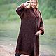 Alpaka Royal Golden Autumn Coat handmade. Coats. Knitted clothes (seamewlarisa). Online shopping on My Livemaster.  Фото №2