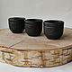 Set of three stacks - black-flattened ceramic, Shot Glasses, Vologda,  Фото №1