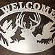 Заказать Табличка "Welcome" с оленем. ПлазАрт - декор из металла. Ярмарка Мастеров. . Таблички Фото №3
