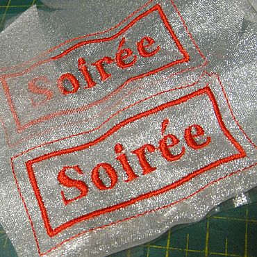 Материалы для творчества ручной работы. Ярмарка Мастеров - ручная работа Этикетки на органзе прозрачные Бирки дизайнерские Вышитые на заказ. Handmade.