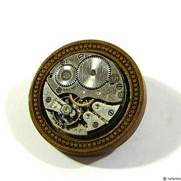 Украшения ручной работы. Ярмарка Мастеров - ручная работа Значок стимпанк "Mechanism". Handmade.