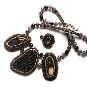 Украшения handmade. Livemaster - original item Jewelry set (pendant, ring) beaded with agate Count. Handmade.
