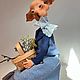 Дама в голубом. Кукла ручной работы. Интерьерная кукла. Larsen.dolls. Ярмарка Мастеров.  Фото №6