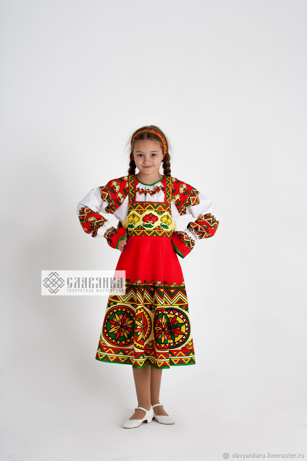 Russian folk costume for girls ' Boretskaya mural', Carnival costumes for children, Sergiev Posad,  Фото №1