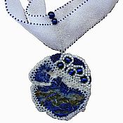 Украшения ручной работы. Ярмарка Мастеров - ручная работа Necklace of beads and lapis lazuli "Blue sky". Handmade.