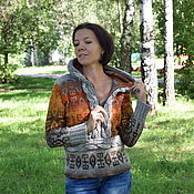 Одежда handmade. Livemaster - original item Knitted tunic with a hood Listopad. Handmade.