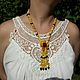 Amber Beads 'Tie' Necklace with Pendants for women. Beads2. BalticAmberJewelryRu Tatyana. My Livemaster. Фото №5