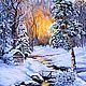 Oil painting'winter'winter landscape, Pictures, Nizhny Novgorod,  Фото №1