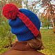 Hat with a pompom made of wool on fleece. Caps. uralyablochki. Online shopping on My Livemaster.  Фото №2