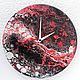 Abstract Wall Clock Black and Red. Watch. Clocks for Home (Julia). Online shopping on My Livemaster.  Фото №2