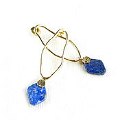Украшения handmade. Livemaster - original item Lapis lazuli earrings, blue lapis lazuli earrings 