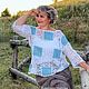 Джемпер из хлопка и джинсовых лоскутов " Lady boho ". Джемперы. Наталья  Пуховая Мастерская (puhovyiy-master). Ярмарка Мастеров.  Фото №6