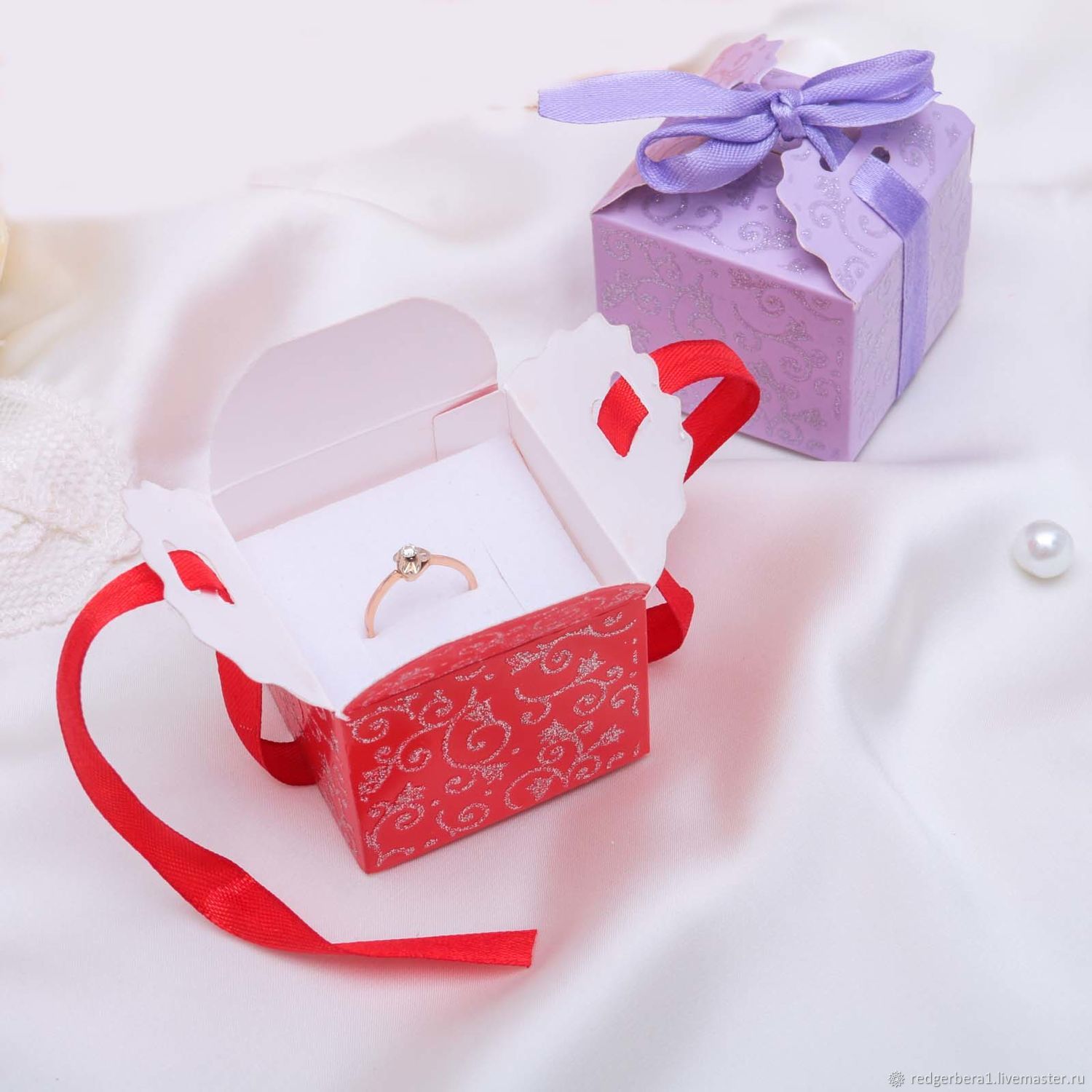 Under Gift Box Ring Earrings Square 5 4 Online On Wring Supplies Handmade Livemaster Under Gift Box Ring Earrings Square