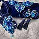 Order Pendant and earrings-brush 'Blue velvet'. elenshabaev (elenshabaev). Livemaster. . Jewelry Sets Фото №3