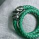 Snake Bracelet | Nickel Silver | Braided Leather, Braided bracelet, Moscow,  Фото №1