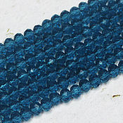 Материалы для творчества handmade. Livemaster - original item Beads 80 pcs Faceted 3h2 mm Blue. Handmade.