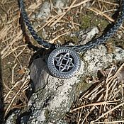 Украшения handmade. Livemaster - original item Pendant: Leather Choker Amulet Star Frets. Handmade.