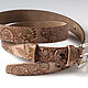 Golden Brown leather belt, Straps, Ivanovo,  Фото №1