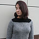 Серо-черный вязаный джемпер свитер. Свитеры. IRINA GRUDKINA Handmade Knitwear. Ярмарка Мастеров.  Фото №4