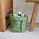 Корзина-мешок для хранения L 36*20*20 см./цвет зеленый. Корзины. ecoideas.shop. Ярмарка Мастеров.  Фото №5