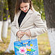 Art bag felted with a bright bouquet of flowers, Classic Bag, Votkinsk,  Фото №1