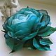 Order FABRIC FLOWERS. Chiffon rose ' Turquoise'. fioridellavita. Livemaster. . Brooches Фото №3