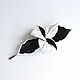 Men's brooch pin buttonhole flower leather black-and-white. Stick pin. De-Si-Re. Online shopping on My Livemaster.  Фото №2