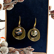 Украшения ручной работы. Ярмарка Мастеров - ручная работа Earrings Rings Brazilian Agate Antique Bronze Boho Ethnica. Handmade.