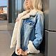 Джинсовка с мехом норки. Куртки. YANA KRAFT BRAND. Ярмарка Мастеров.  Фото №6
