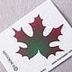 Felt Pattern for brooch Maple leaf Red Green, Embroidery kits, Solikamsk,  Фото №1
