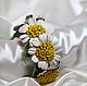a leather bracelet daisies,white daisies leather bracelet with flowers made of leather,white Daisy barrette made of leather,hair accessories with flowers,decoration of the skin chamomile,womens leathe