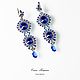 Blue Butterfly earrings with blue crystals sw. Earrings. Elena Potsepnya Jewelry. My Livemaster. Фото №6