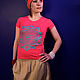 T-shirt with hand-painted 'Turquoise Mandala', T-shirts, Kanevskaya,  Фото №1