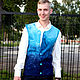 'Family look 'men's vest' Blue dream', Vests, Magnitogorsk,  Фото №1