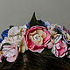 Headband with flowers. Bilateral. Pink-blue, Headband, Kemerovo,  Фото №1