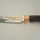 Order Gift knife with a Wolf's head. Gilding.Leather Sheath. zlatelit (zlatelit). Livemaster. . Knives Фото №3