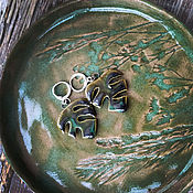 Украшения handmade. Livemaster - original item Earrings classic: Hoop Earrings: ceramic monstera leaves. Handmade.